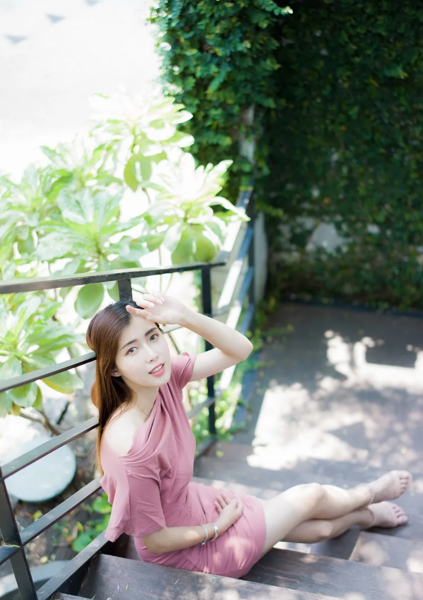 [Mzsock] NO.176 Jin Yunqiao pink dress and short skirt with cool and beautiful legs street photography#[47P]-36