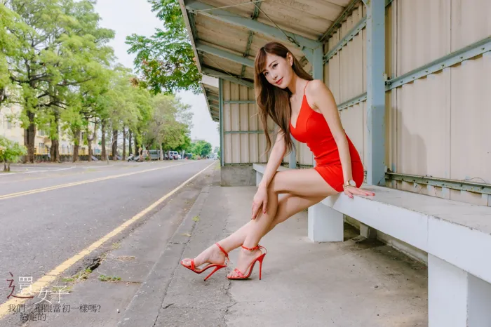 [Mzsock] NO.047 Abby red dress short skirt high heels beautiful legs outdoor shot street photography#[106P]-49