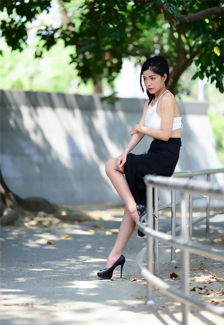 [Mzsock] NO.162 Sasha belly-baring high-cut long skirt with high heels and beautiful legs street photography#[105P]-20