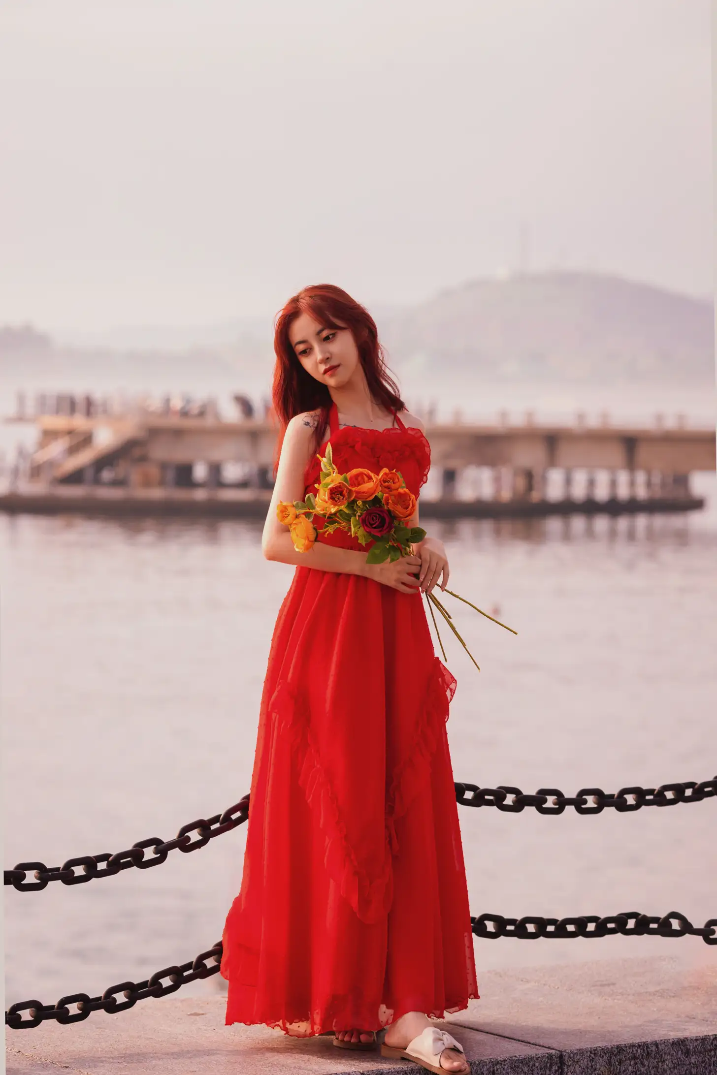 [YITUYU] 2022.09.02 Vol.1849 – Sunset at the seaside and girl in red dress Yixuan-#[33P]-4